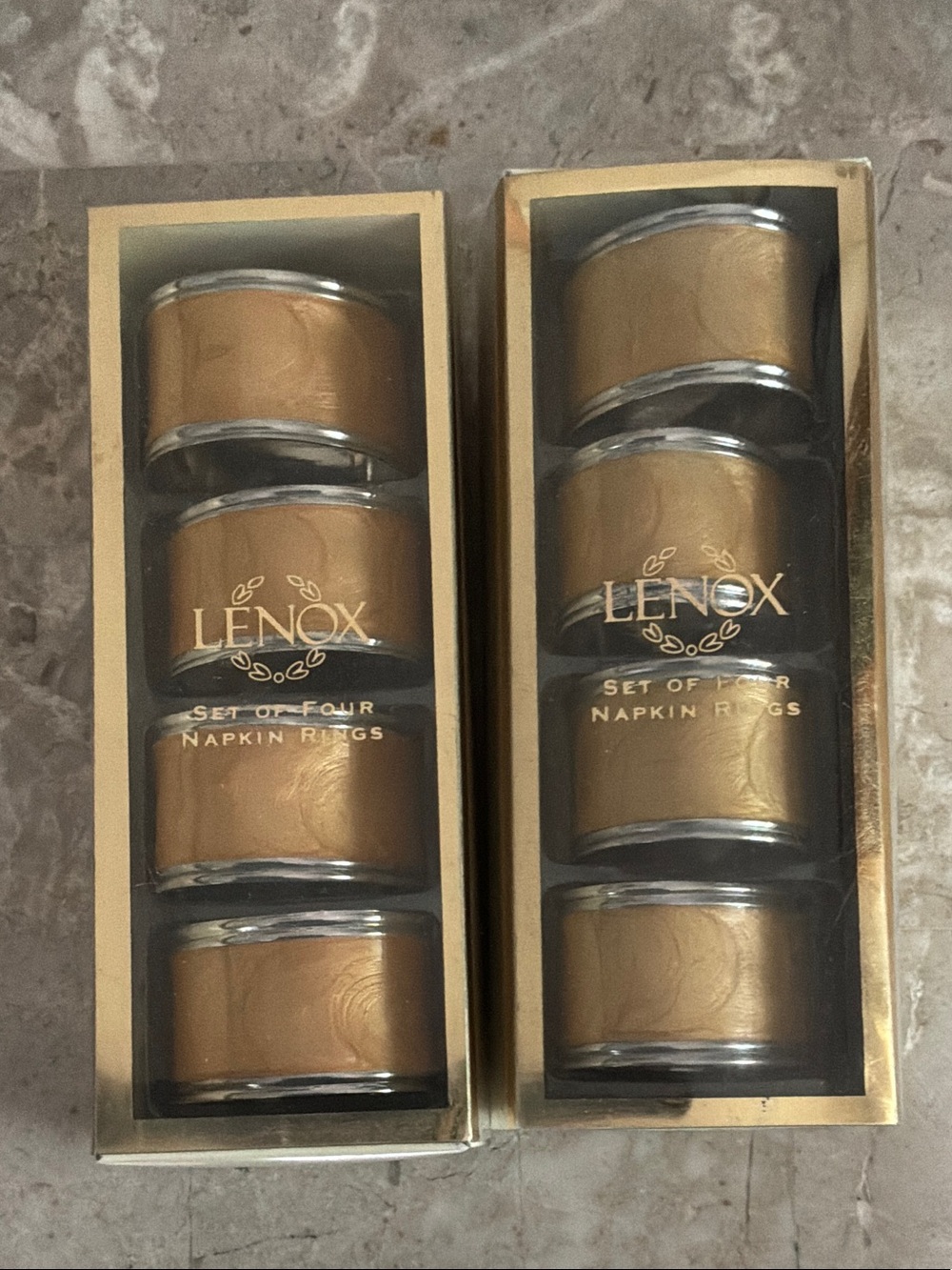 Lenox Gold and Silver Napkin Ring Set - Pack of Eight